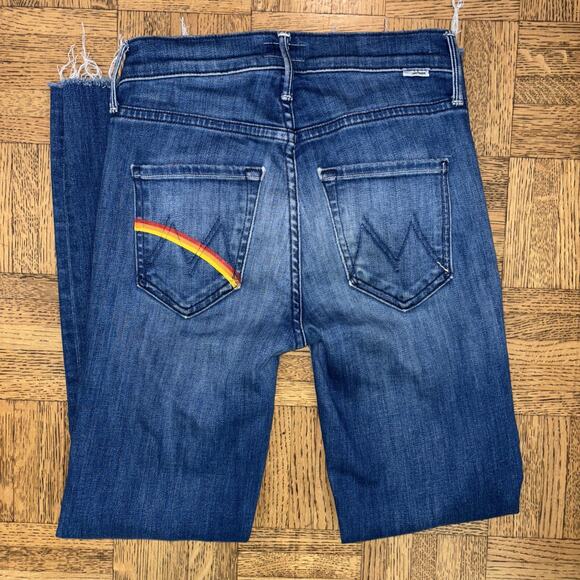 Mother Denim The Mid Rise Dazzler Crop Fray Jeans Squeeze It Size 23 Custom Back - Picture 3 of 11